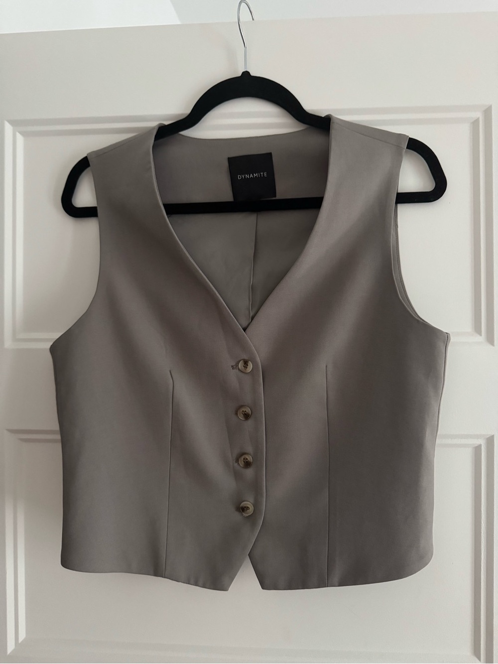 Dynamite Sleek Gray Button Vest